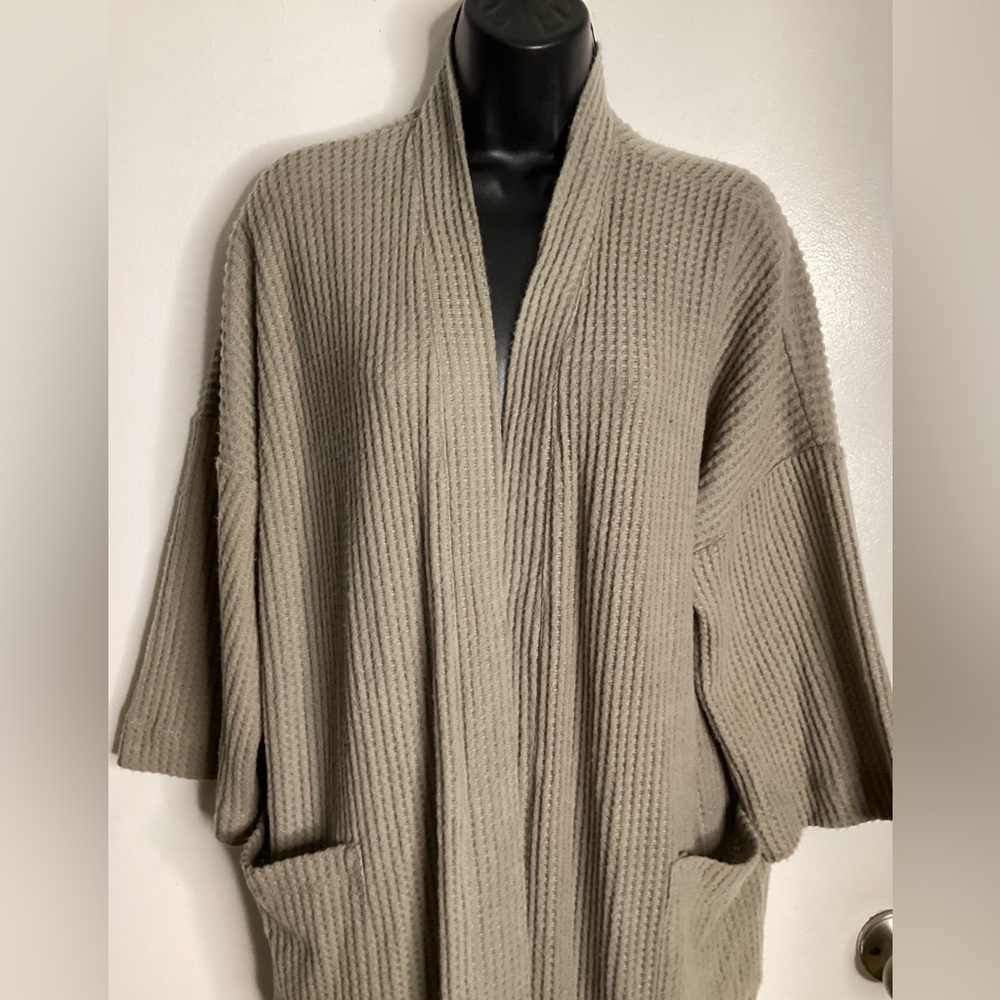 Final Touch Beige Ribbed Cardigan S - Picture 3 of 15